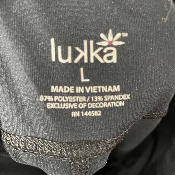 Lukka Womens Crop Capri Athletic Workout Leggings Black Gray Pink Size Large - Picture 8 of 13